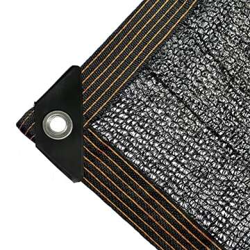 winemana 50% Black Shade Cloth, 10 x 20 FT Durable Mesh Tarp with Grommets, Garden Sunblock Shade Cl...