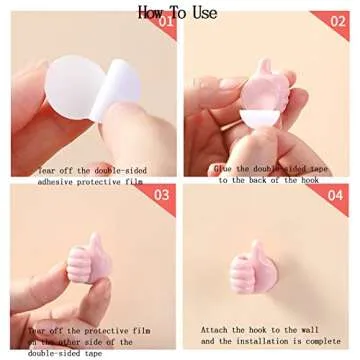 Thumb Wall Hooks - 14pcs Silicone Cable Organizer Clips