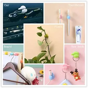Thumb Wall Hooks - 14pcs Silicone Cable Organizer Clips