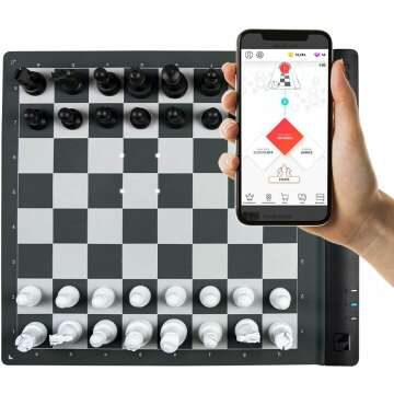 Square Off Pro Portable Roll Up Chess Board Set - AI Electronic Game & App