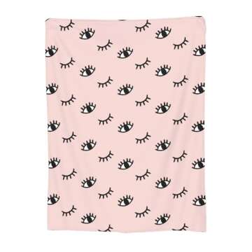 VODRM Pink Lash Blanket for Lash Bed Eyelash Doodle Style Throw Blankets Gifts for Women Girls Light...
