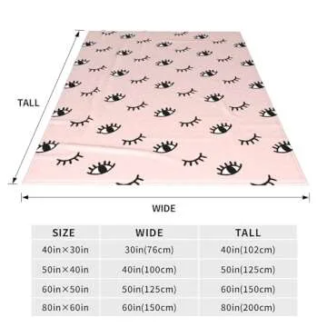 VODRM Pink Lash Blanket for Lash Bed Eyelash Doodle Style Throw Blankets Gifts for Women Girls Lightweight Soft Fleece Cozy for Sofa Couch Bed Room Travel Party Birthday Decor 40x50in