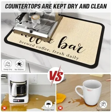 Absorbent Coffee Mat for Easy Clean Coffee Bars