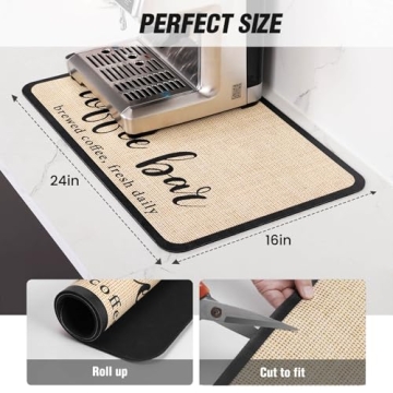 Absorbent Coffee Mat for Easy Clean Coffee Bars