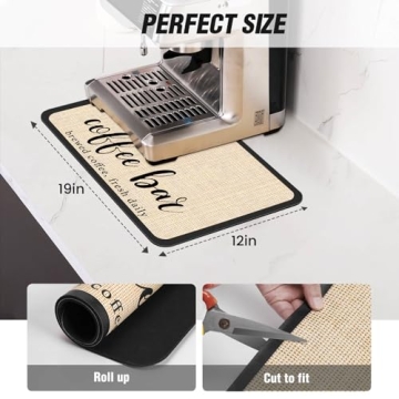 Absorbent Coffee Mat for Easy Clean Coffee Bars