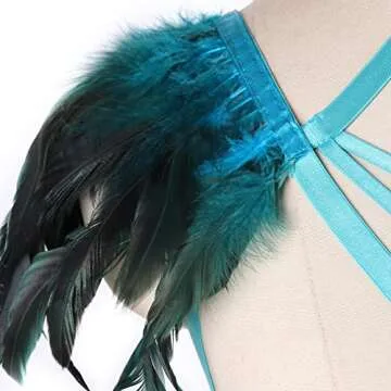 Women Strappy Feathers Body Harness for Punk Gothic Fashion