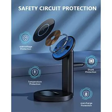 3 in 1 Magnetic Wireless Charger, Aluminum Alloy 15W Fast Wireless Charging Station for iPhone 13/12,Pro,Pro Max,Mini, MagSafe Charger Stand Dock for Apple AirPods 3/2/Pro, Apple Watch 7/SE/6/5/4/3/2