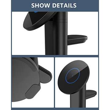 3 in 1 Magnetic Wireless Charger, Aluminum Alloy 15W Fast Wireless Charging Station for iPhone 13/12,Pro,Pro Max,Mini, MagSafe Charger Stand Dock for Apple AirPods 3/2/Pro, Apple Watch 7/SE/6/5/4/3/2