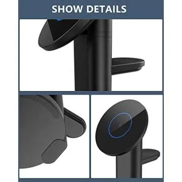 3 in 1 Magnetic Wireless Charger, Aluminum Alloy 15W Fast Wireless Charging Station for iPhone 13/12,Pro,Pro Max,Mini, MagSafe Charger Stand Dock for Apple AirPods 3/2/Pro, Apple Watch 7/SE/6/5/4/3/2