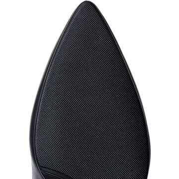 COLETER Women's Black Leather Ankle Boots Pointy Toe Kitten Heel Side Zippers Daily Wear Booties Black-32 8.5 US