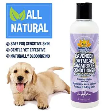 Bodhi Dog Premium Lavender Oatmeal Shampoo & Conditioner - Organic Formula for Dogs, Cats & Pets - Hypoallergenic, Soothes Dry, Itchy Skin & Supports Skin Health - Made in USA (8 Fl Oz)