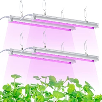Grow Light, 2ft T8, 100W Full Spectrum LED Grow Lights for Indoor Plants, Greenhouse, 4-Pack
