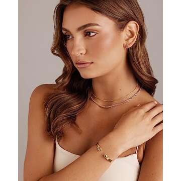 PAVOI 14K Bangle Bracelets for Women, Yellow Gold, no gemstone