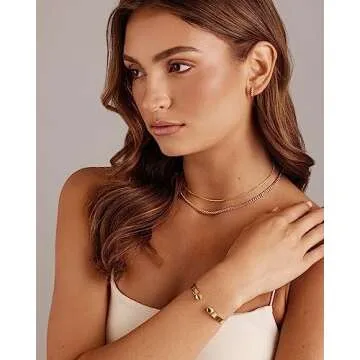 PAVOI 14K Bangle Bracelets for Women, Yellow Gold, no gemstone