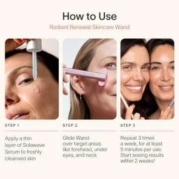 Solawave 4-in-1 Radiant Renewal Wand and Serum Bundle, Face Skincare Wand with Facial Massager, Facial Wand with Renew Complex Serum