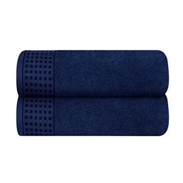 GLAMBURG 100% Cotton 2 Pack Oversized Bath Towel Set - Ultra Soft, Highly Absorbent, Compact Quick-D...