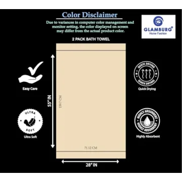 Oversized 100% Cotton Bath Towels - Soft & Absorbent