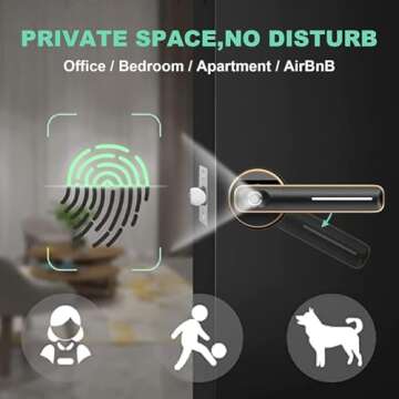 Geek Smart Fingerprint Door Lock Smart Door Lock Biometric Door Knob Keyless Entry Door Locks with H...