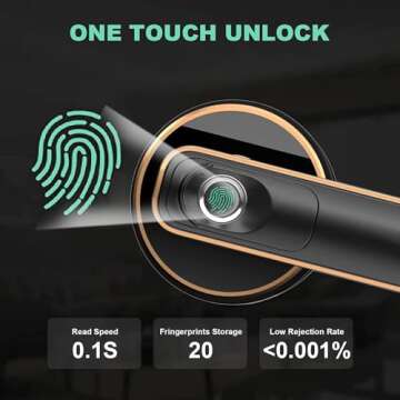 Geek Smart Fingerprint Door Lock Smart Door Lock Biometric Door Knob Keyless Entry Door Locks with Handle for Homes/Apartments/Office/Hotels