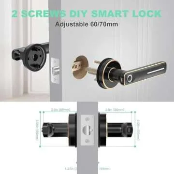 Geek Smart Fingerprint Door Lock Smart Door Lock Biometric Door Knob Keyless Entry Door Locks with Handle for Homes/Apartments/Office/Hotels