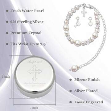 Sterling Silver Baptism Bracelet for Baby Girls