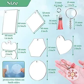300 PCS Acrylic Keychain Blanks for Creative DIY Projects