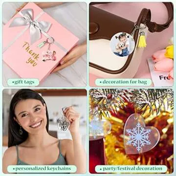 300 PCS Acrylic Keychain Blanks for Creative DIY Projects