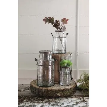 Creative Co-Op Glass Vase with Metal Frog Lid