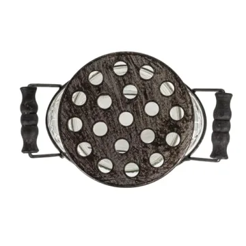 Creative Co-Op Glass Vase with Metal Frog Lid