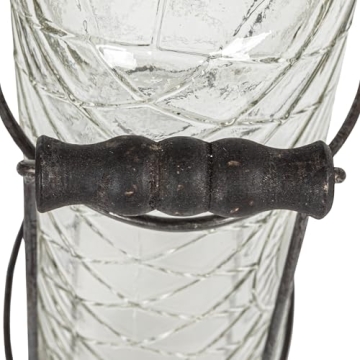 Creative Co-Op Glass Vase with Metal Frog Lid