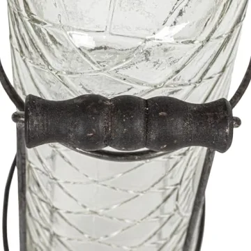 Creative Co-Op Glass Vase with Metal Frog Lid