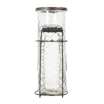 Creative Co-Op Glass Vase with Metal Frog Lid