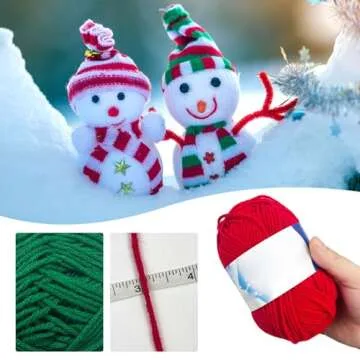 Rainmae 8 Pack Yarn for Christmas Knitting Crochet Velvet Yarn Knitting Yarn for Xmas DIY Craft Handmade Scarf Hat Christmas Stocking Decoration (White, Green, Red)