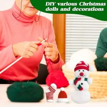 Rainmae 8 Pack Yarn for Christmas Knitting Crochet Velvet Yarn Knitting Yarn for Xmas DIY Craft Handmade Scarf Hat Christmas Stocking Decoration (White, Green, Red)