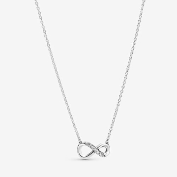 PANDORA Sparkling Infinity Collier Necklace - Great Gift for Her - Stunning Women's Jewelry - Sterling Silver & Cubic Zirconia - 19.7"