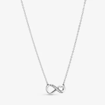 PANDORA Sparkling Infinity Collier Necklace - Great Gift for Her - Stunning Women's Jewelry - Sterling Silver & Cubic Zirconia - 19.7"