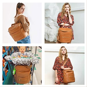 Stylish Leather Diaper Bag Backpack for Modern Parents