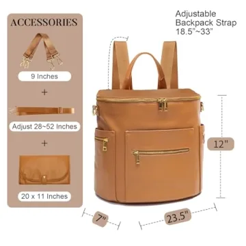 Stylish Leather Diaper Bag Backpack for Modern Parents