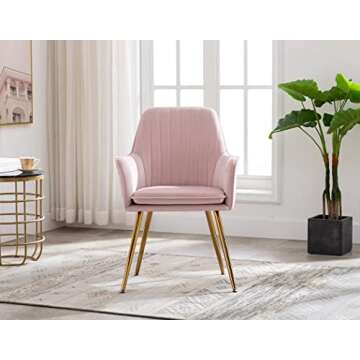 Stylish Velvet Arm Chair with Gold Legs for Elegance