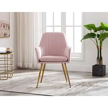 Stylish Velvet Arm Chair with Gold Legs for Elegance