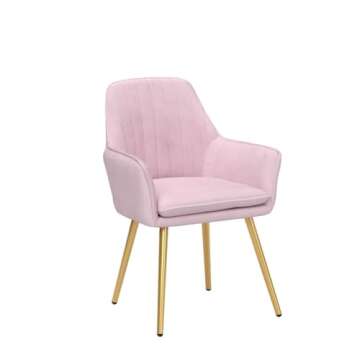 Stylish Velvet Arm Chair with Gold Legs for Elegance