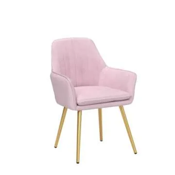 Stylish Velvet Arm Chair with Gold Legs for Elegance
