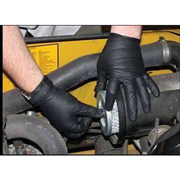 Golden Protective Services Outlet The Max Diesel, Industrial Black Nitrile Powder Free Gloves, 6 mil (Price is Per Box) (Medium)