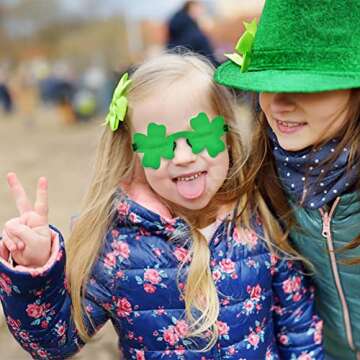 WODMAZ 8 Pairs St Patrick's Day Four Leaf Shamrock Sunglasses, Green Lucky Plastic Clover Glasses Eyeglasses Accessories for St Patricks Day Party Favor Great Party Supplies