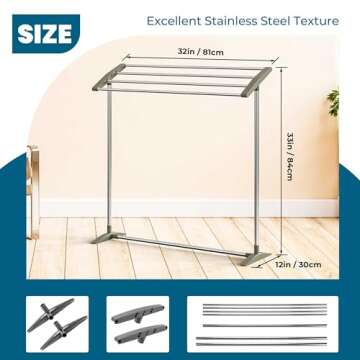 OCEANPAX Pool Towel Rack Outdoor 4 Tiers Stainless Steel Free Standing Towel Drying Rack for Bath Towel and Clothing Storage