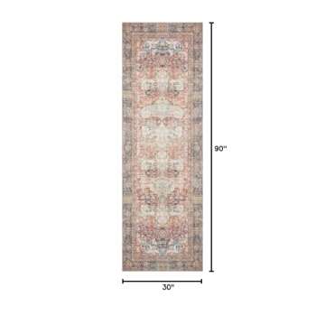 Loloi II Loren Brick/Multi 2'-6" x 7'-6" Runner Rug