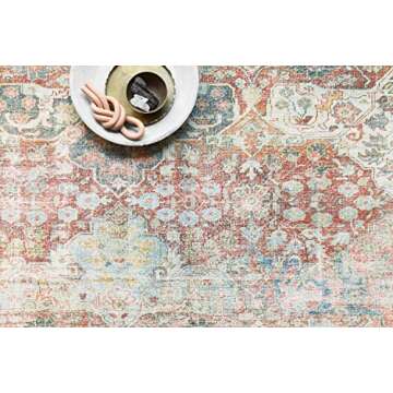Loloi II Loren Brick/Multi 2'-6" x 7'-6" Runner Rug