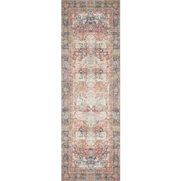 Loloi II Loren Brick/Multi 2'-6" x 7'-6" Runner Rug