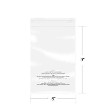 iMailer - 100 Pcs - 6" x 9", Clear Poly Bags with Suffocation Warning Self Seal 1.6 Mil for A7 A8 A9...