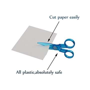 Assorted Color Plastic Preschool Training Scissors Art DIY Craft Paper Cutting Stationery for Kids (12Pcs)